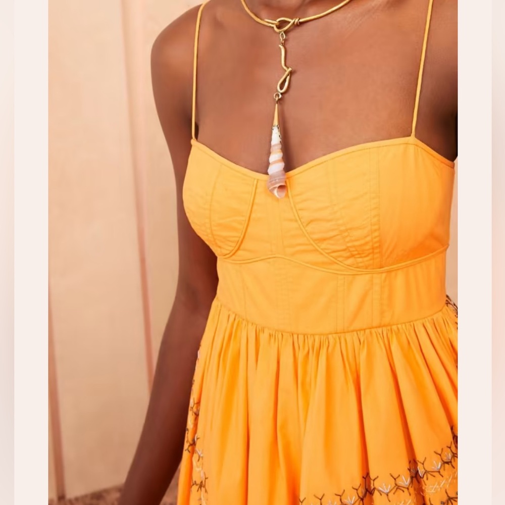 Ulla Johnson Handmade Mariza Dress Papaya Orange Embroidered Size 2 - Picture 10 of 12